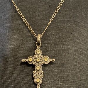 Elegant Silver Cross Pendant Necklace